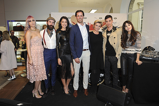 Model Amber Le Bon, Ricki Hall, Rebecca Mir, Niklas Reissinger (Manager Jaguar Land Rover Markenboutique), Julia Tiefenbacher (Manager Jaguar Land Rover Markenboutique), Dario Carlucci, Zara Martin  &copy; BrauerPhotos fuer Jaguar Land Rover Markenboutique